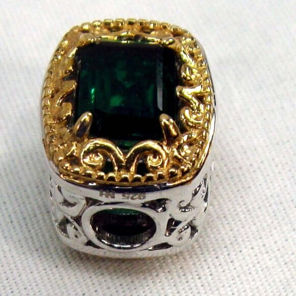 Michael Valitutti Gems en Vogue double sided green gemstone CHARM 925 silver 18k - Picture 6 of 7